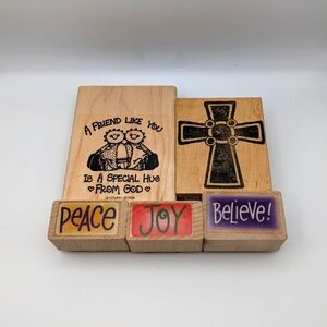 🎨STAMPS BOGO 50% OFF🎨 Bundle Religious Wood mount Rubber Stamps Crafts Cards